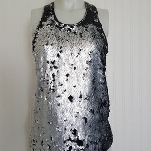 Elizabeth and James MARLA Sequin Tank Gray NWT